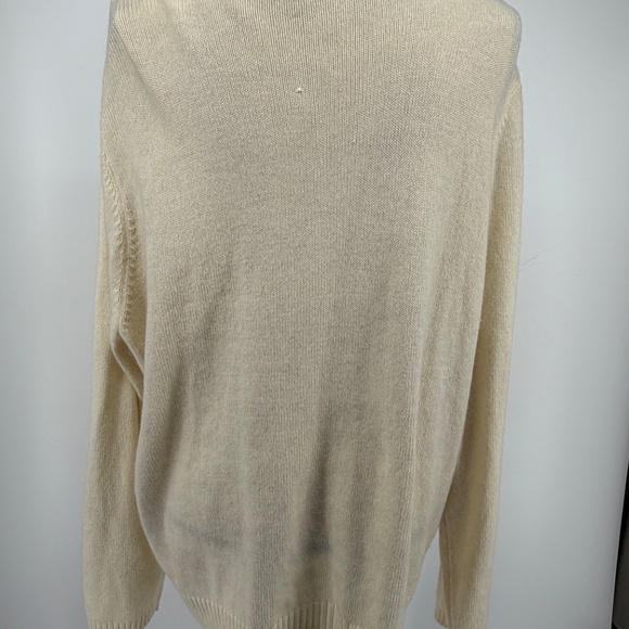 Talbots Womens Ivory Cardigan V-Neck Angora 3X Academia Classic Minimalist Chic - Picture 4 of 15